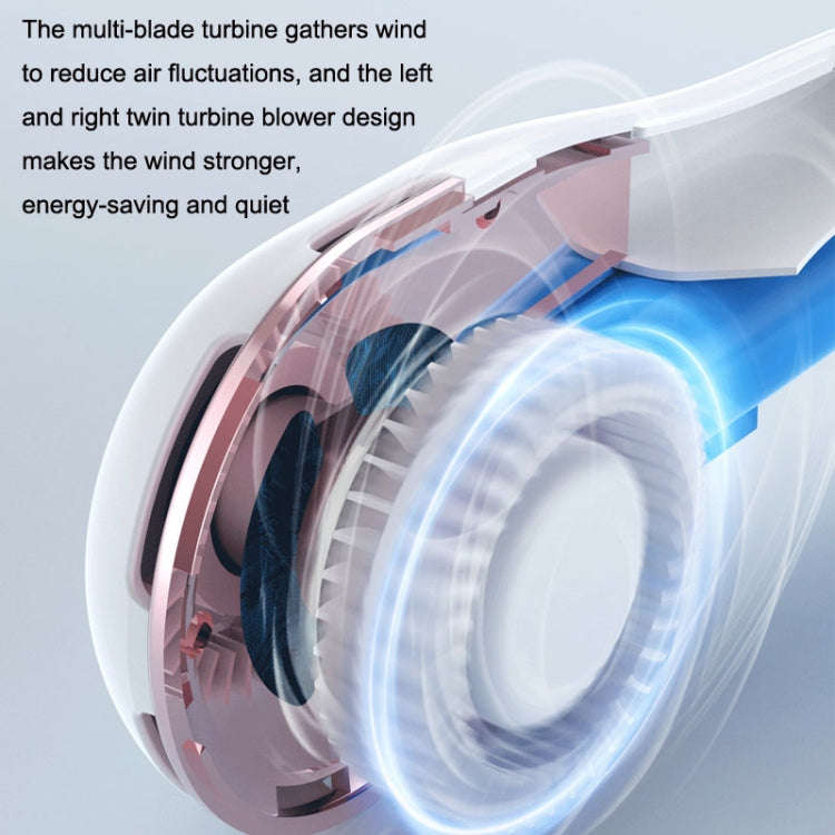 S57 Outdoor Sports RGB Hanging Neck Fan Folding Portable Mini Bladeless USB Fan(Element White)
