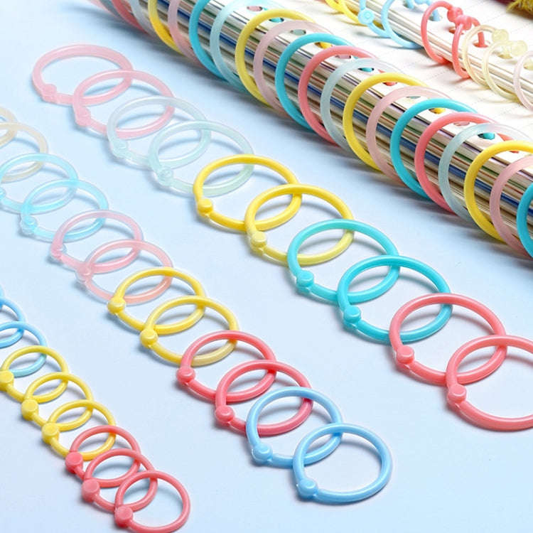 5sets Loose Leaf Single Ring Lock Stationery Key Ring Macaron Bag Packing(HYH-30 Light Green)