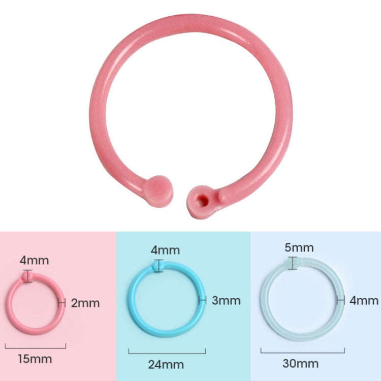5sets Loose Leaf Single Ring Lock Stationery Key Ring Macaron Bag Packing(HYH-30 Light Blue)