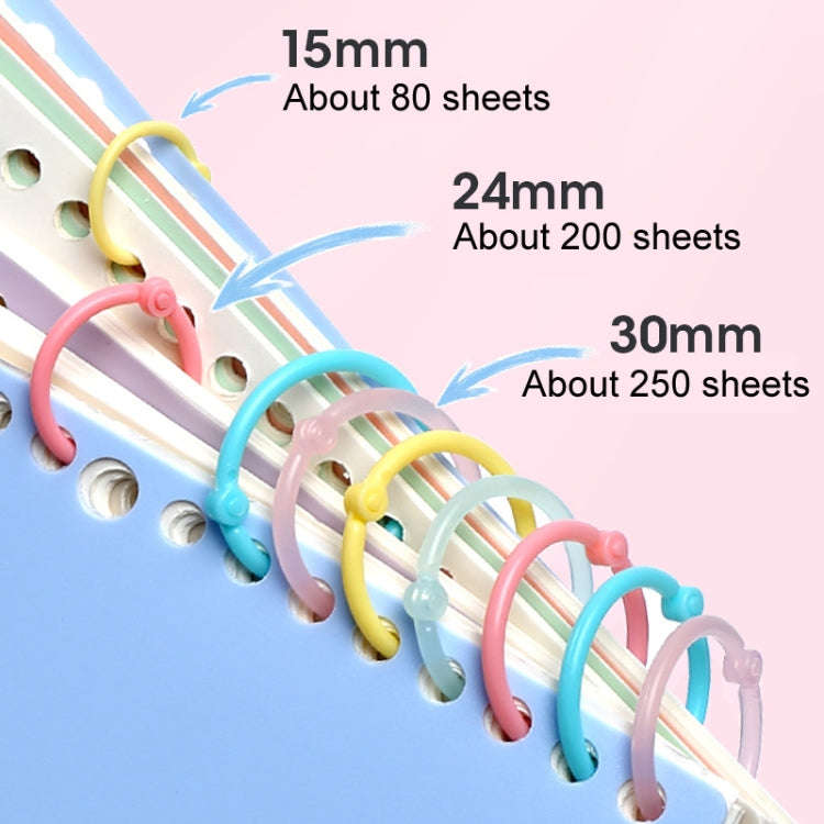 5sets Loose Leaf Single Ring Lock Stationery Key Ring Macaron Bag Packing(HYH-30 Light Blue)