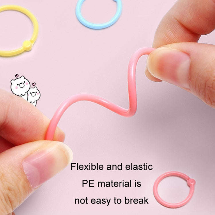 5sets Loose Leaf Single Ring Lock Stationery Key Ring Macaron Bag Packing(HYH-30 Light Green)