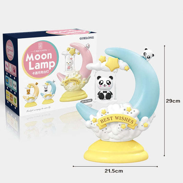 GOELONG Cartoon Moon Table Lamp Children Room Animal Night Light, Plug: EU Plug(Rabbit)