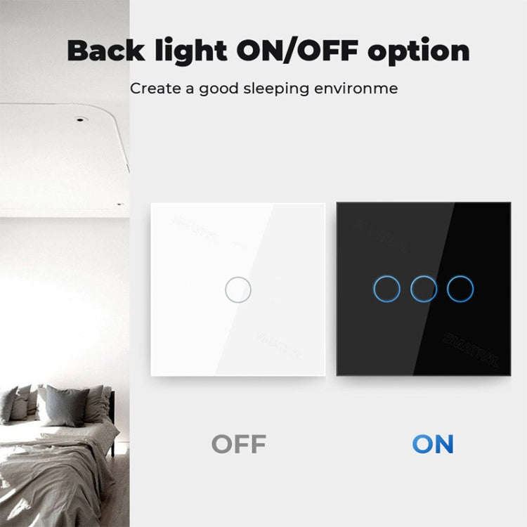 Tuya ZigBee Zero Firewire Touch Wall Remote Control Switch Light Control Voice Switch EU Plug, St...