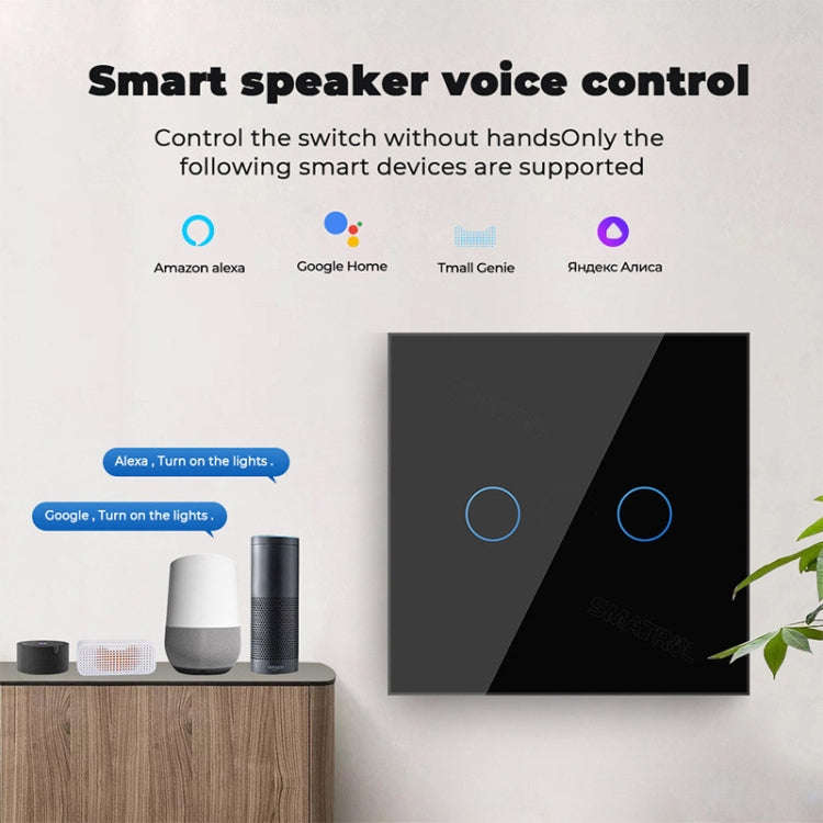Tuya ZigBee Zero Firewire Touch Wall Remote Control Switch Light Control Voice Switch EU Plug, St...