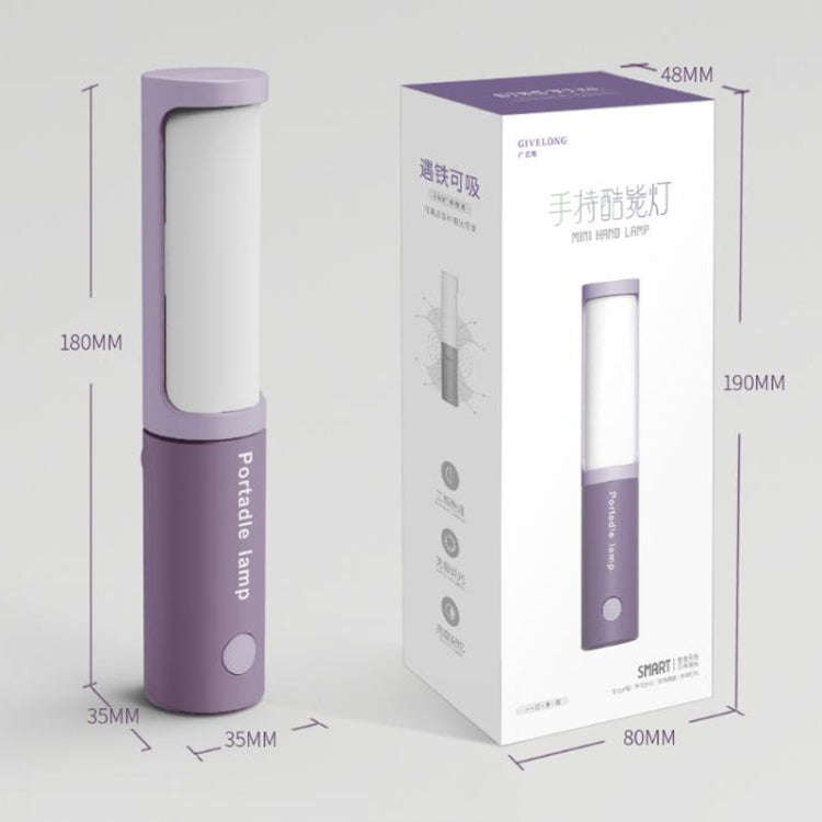 GIVELONG Handheld Mini Magnetic Lamp LED Intelligent Infinity Button Type Desk Lamp(Purple)