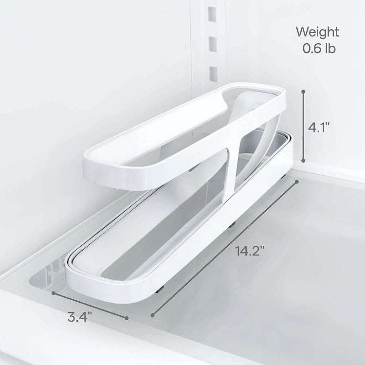 Automatic Eggs Storage Box Refrigerator Egg Dispenser Plastic Rolling Eggs Holder  Container(White)