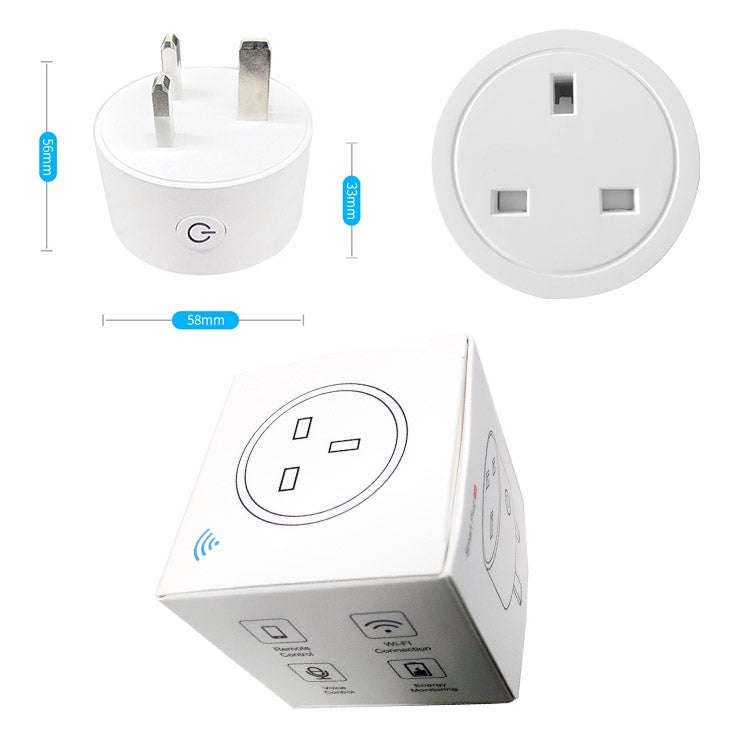 Tuya Smart App Wifi Smart Socket Phone Remote Timing Voice Switch Supports Alexa UK Plug, Style: ...