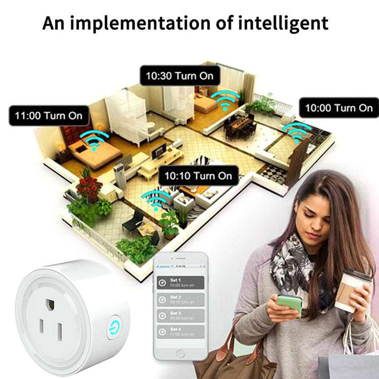 Tuya Smart App Wifi Smart Socket Phone Remote Timing Voice Switch Supports Alexa UK Plug, Style: ...