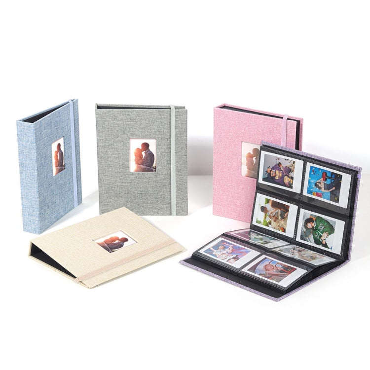 3-inch 208 Pockets Cotton Linen Photo Album Photocard Holder(Blue)