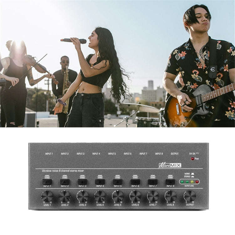 8 Way Mixer With Single Channel Stereo Switching Mini Signal Hybrid Small Audio