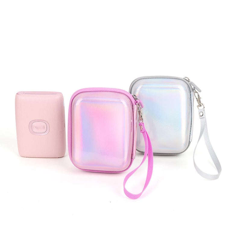 For FUJIFILM Instax Mini EVO  Link LiPlay PU Leather Camera Bag  With Wrist Strap(Phantom Silver)