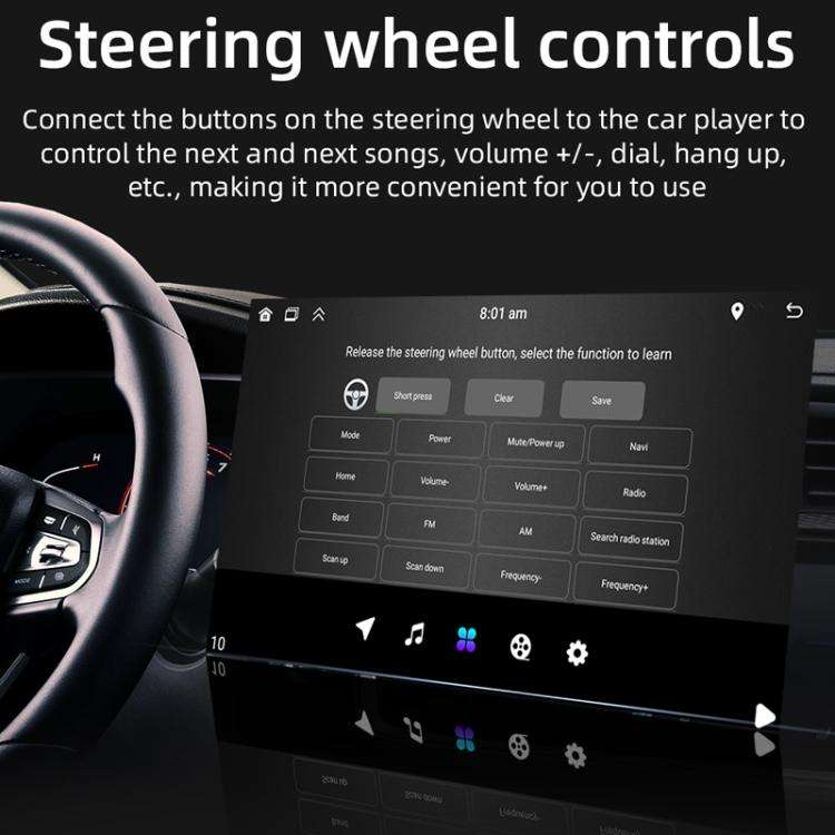 10.1 inch IPS Display + 2.5D Touch Screen Bluetooth FM Radio Car Navigation Machine, Memory: 2+32G