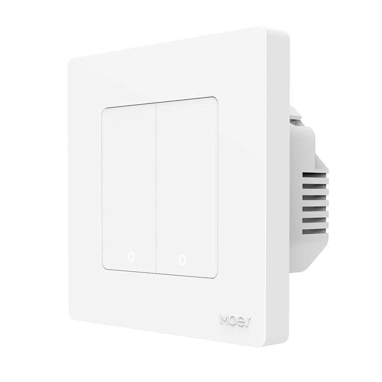 Tuya ZigBee Smart Single-fire Zero-fire Sharing Timing Voice Wall Switch EU Plug, Style: 2 Ways (...
