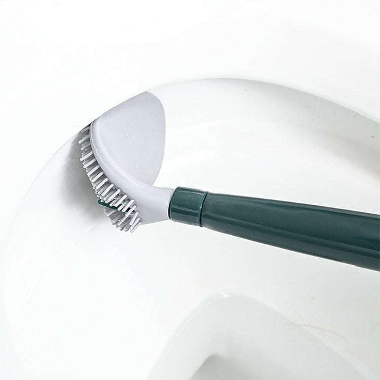 Tongue-shaped Hydraulic Wall-Mounted Long Handle Soft Toilet Cleaning Brush(Green)