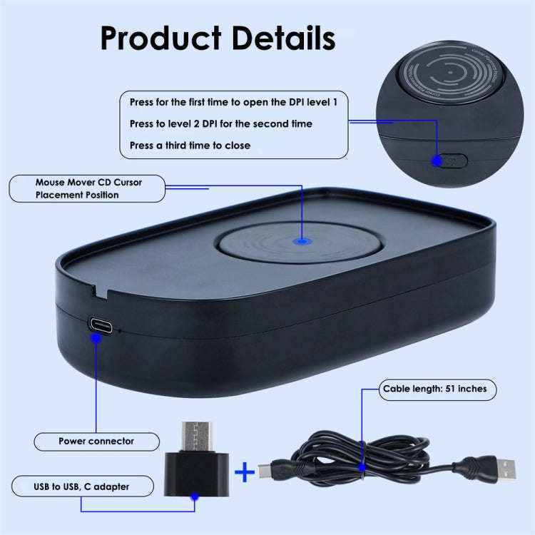 H26 Automatic Movement Virtual Mouse To Prevent Computer Lock Screen(Black)