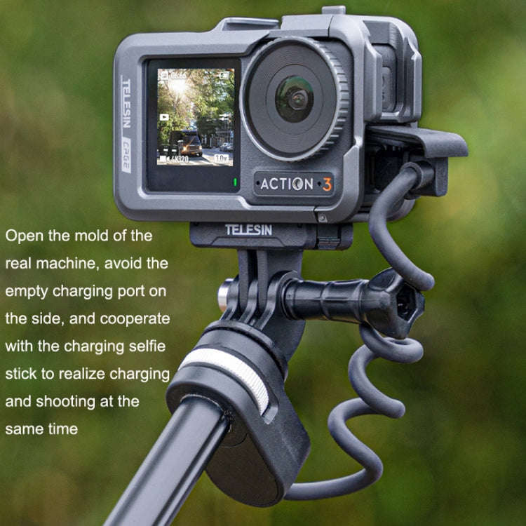 For DJI Osmo Action 3 TELESIN OA-FMS-004 Motion Camera Metal Rabbit Cage Protection Frame(Grey)
