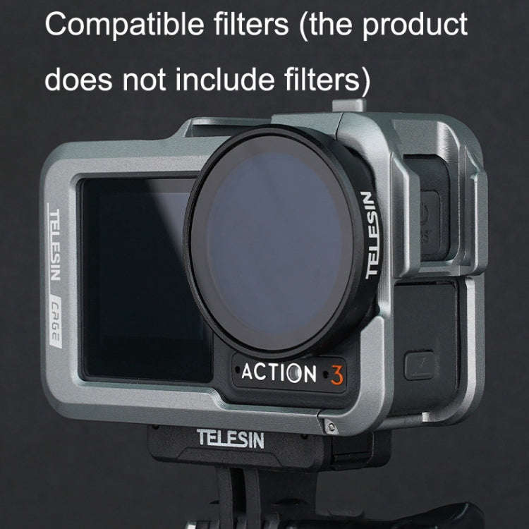 For DJI Osmo Action 3 TELESIN OA-FMS-004 Motion Camera Metal Rabbit Cage Protection Frame(Grey)