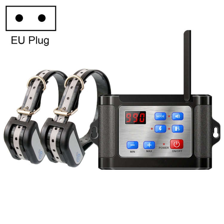 Outdoor Wireless Electronic Pet Fence Night Reflective Collar, Specification: One for Two(EU Plug)