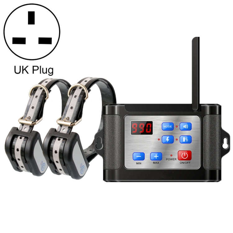 Outdoor Wireless Electronic Pet Fence Night Reflective Collar, Specification: One for Two(UK Plug)