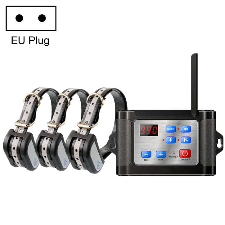 Outdoor Wireless Electronic Pet Fence Night Reflective Collar, Specification: One for  Three(EU P...
