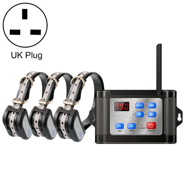 Outdoor Wireless Electronic Pet Fence Night Reflective Collar, Specification: One for  Three(UK P...