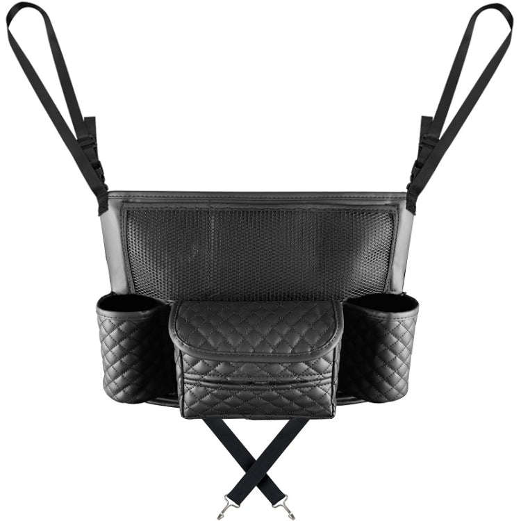 Car Central Control Seat Back Leather Multifunctional Storage Bag(Black)