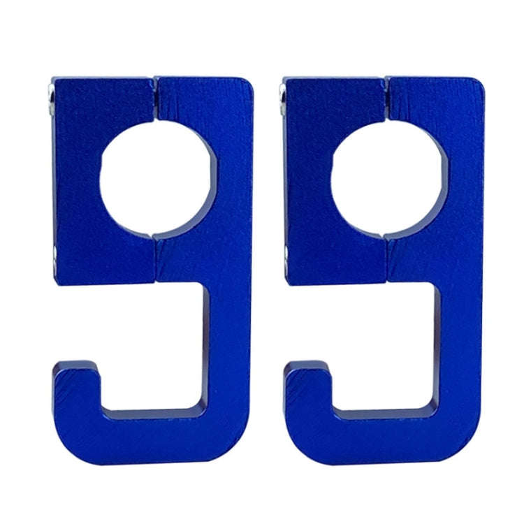 2pcs Motorcycle Type 69 Aluminum Alloy Multifunctional Helmet Hook(Blue)