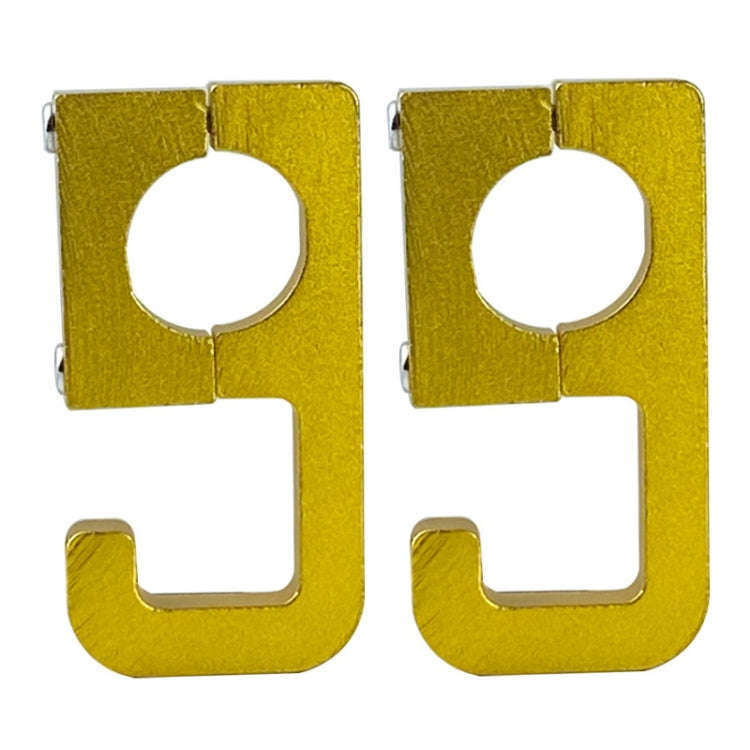2pcs Motorcycle Type 69 Aluminum Alloy Multifunctional Helmet Hook(Gold)