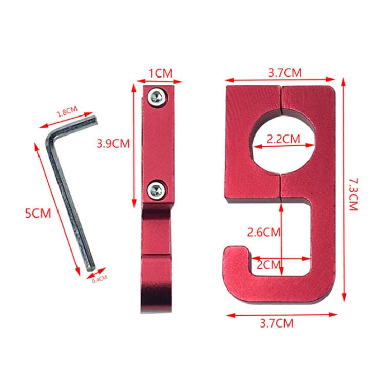 2pcs Motorcycle Type 69 Aluminum Alloy Multifunctional Helmet Hook(Red)