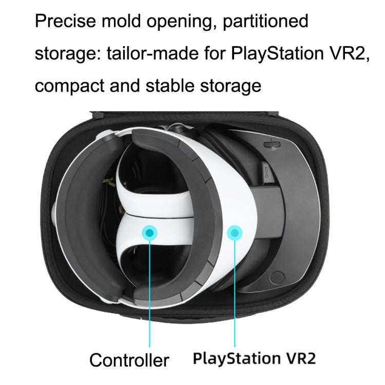For PlayStation VR2 Hifylux PS-BF28 Storage Bag Headset Controller Protective Suitcase(Black)
