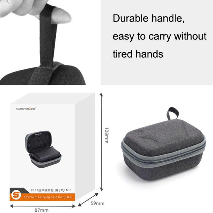 For DJI MIC Sunnylife B557 Wireless Microphone Portable Protective Box Storage Bag(Dark Gray)