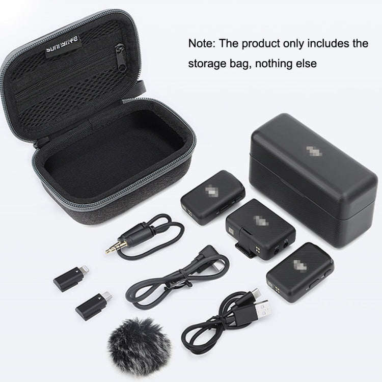 For DJI MIC Sunnylife B557 Wireless Microphone Portable Protective Box Storage Bag(Dark Gray)