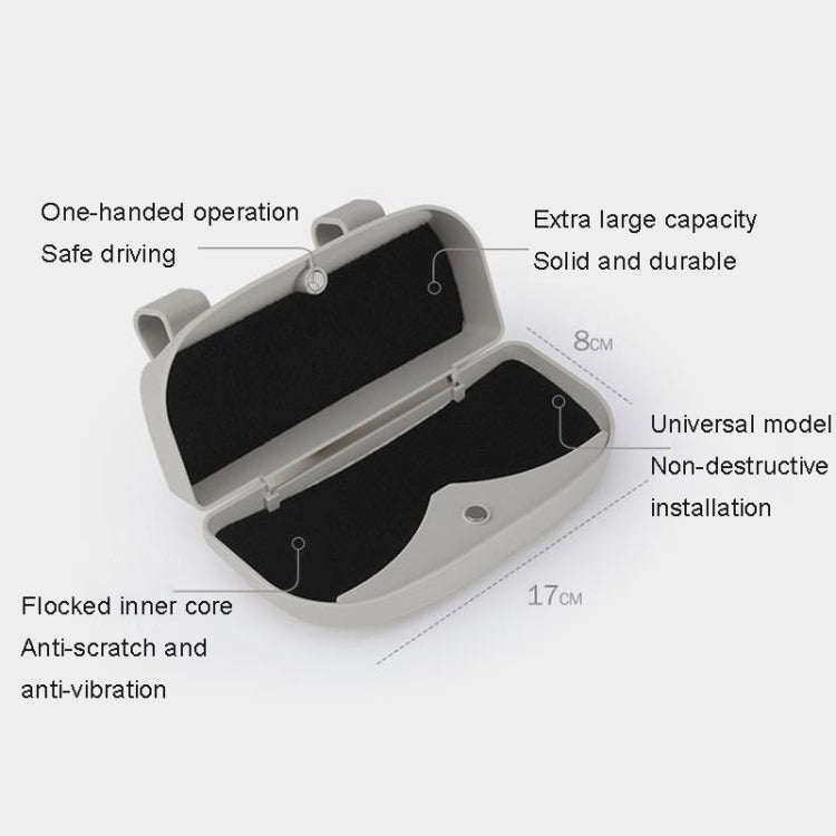 Multifunctional Car Glasses Box Car Sunshine Board Tickets Glasses Clamp(Beige)