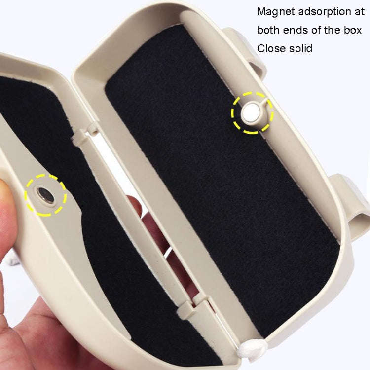 Multifunctional Car Glasses Box Car Sunshine Board Tickets Glasses Clamp(Beige)
