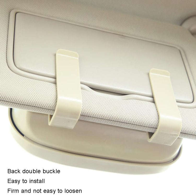 Multifunctional Car Glasses Box Car Sunshine Board Tickets Glasses Clamp(Beige)