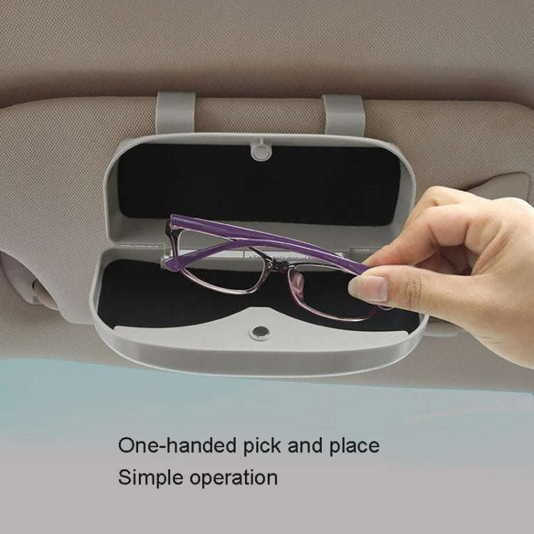 Multifunctional Car Glasses Box Car Sunshine Board Tickets Glasses Clamp(Beige)