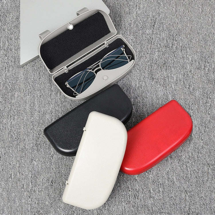 Multifunctional Car Glasses Box Car Sunshine Board Tickets Glasses Clamp(Beige)