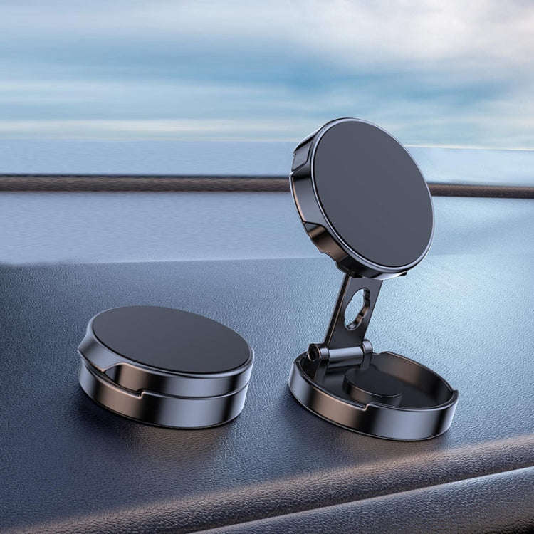 Multi-Angle Positioning Car Folding Circular Car Magnetic Suction Bracket(Black)