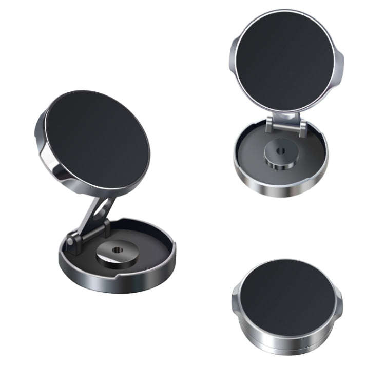 Multi-Angle Positioning Car Folding Circular Car Magnetic Suction Bracket(Silver)