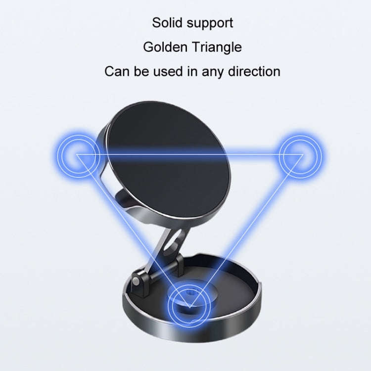 Multi-Angle Positioning Car Folding Circular Car Magnetic Suction Bracket(Silver)