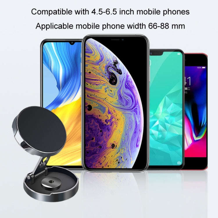 Multi-Angle Positioning Car Folding Circular Car Magnetic Suction Bracket(Silver)