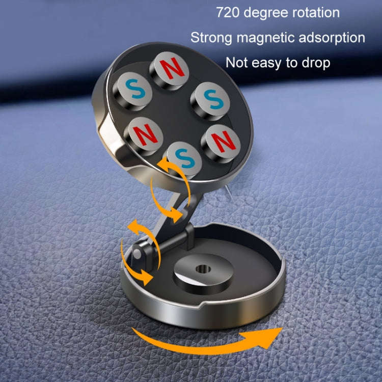Multi-Angle Positioning Car Folding Circular Car Magnetic Suction Bracket(Black)