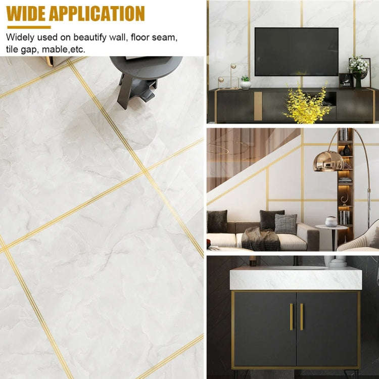 2.5cm x 5m  Golden Tile Gap Tape Waterproof PVC Self Adhesive Sticker(Laser)