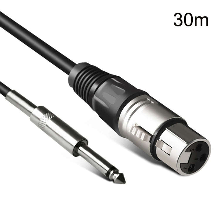 6.35mm Caron Female To XLR 2pin Balance Microphone Audio Cable Mixer Line, Size: 30m