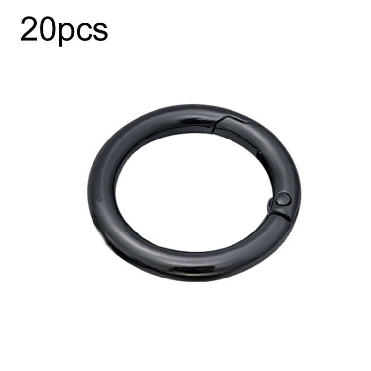 20pcs Zinc Alloy Spring Ring Metal Open Bag Webbing Keychain, Specification: 4 Points Black