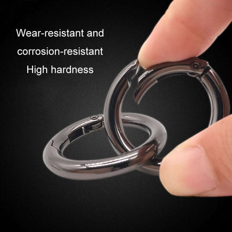 20pcs Zinc Alloy Spring Ring Metal Open Bag Webbing Keychain, Specification: 4 Points Black