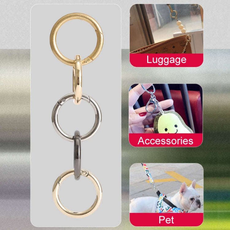 20pcs Zinc Alloy Spring Ring Metal Open Bag Webbing Keychain, Specification: 4 Points Black
