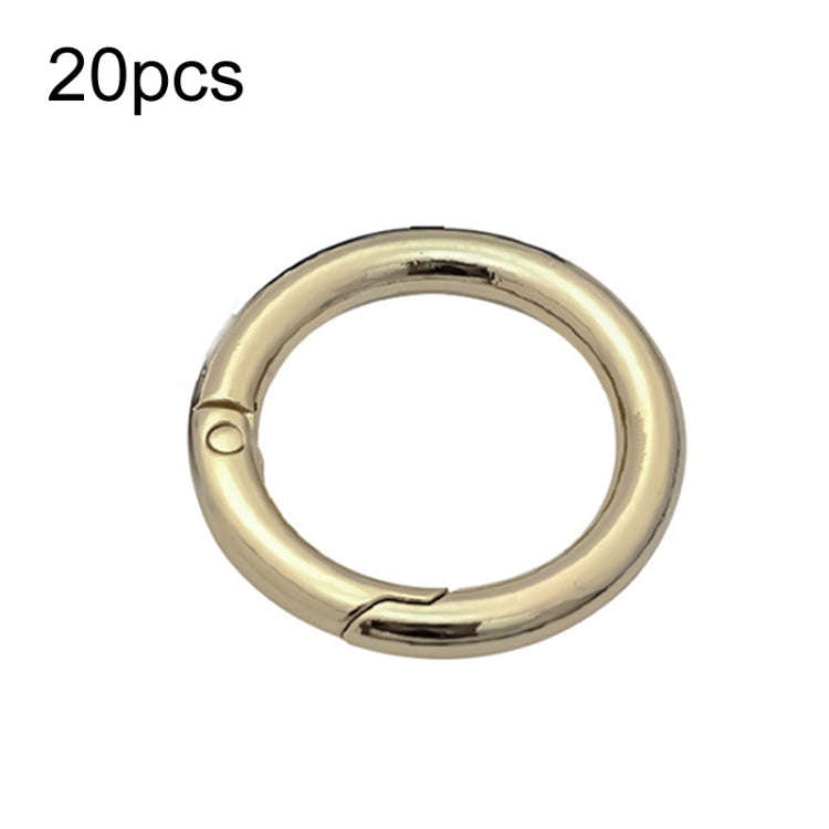 20pcs Zinc Alloy Spring Ring Metal Open Bag Webbing Keychain, Specification: 5 Points Light Gold