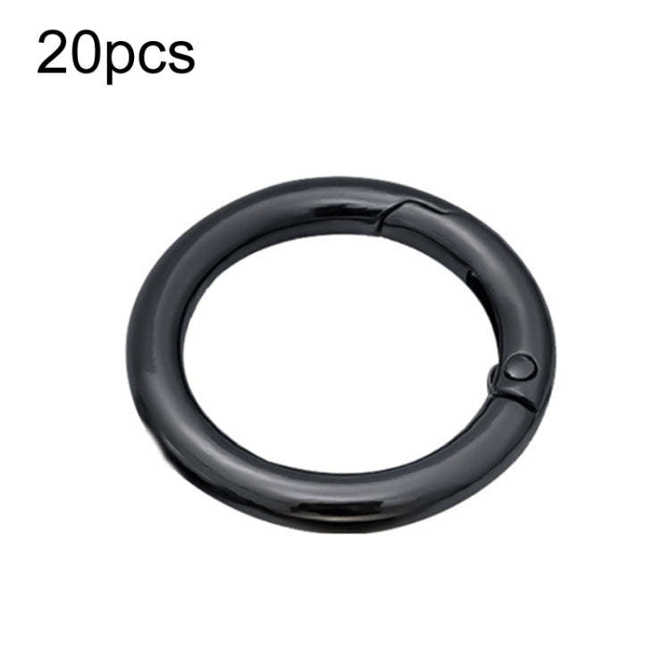 20pcs Zinc Alloy Spring Ring Metal Open Bag Webbing Keychain, Specification: 6 Points Black
