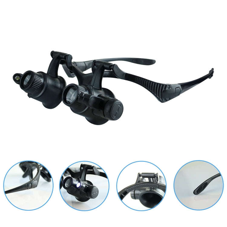 9892G1 10X/20X Binocular Glass Type Maintenance Magnifier with LED Light